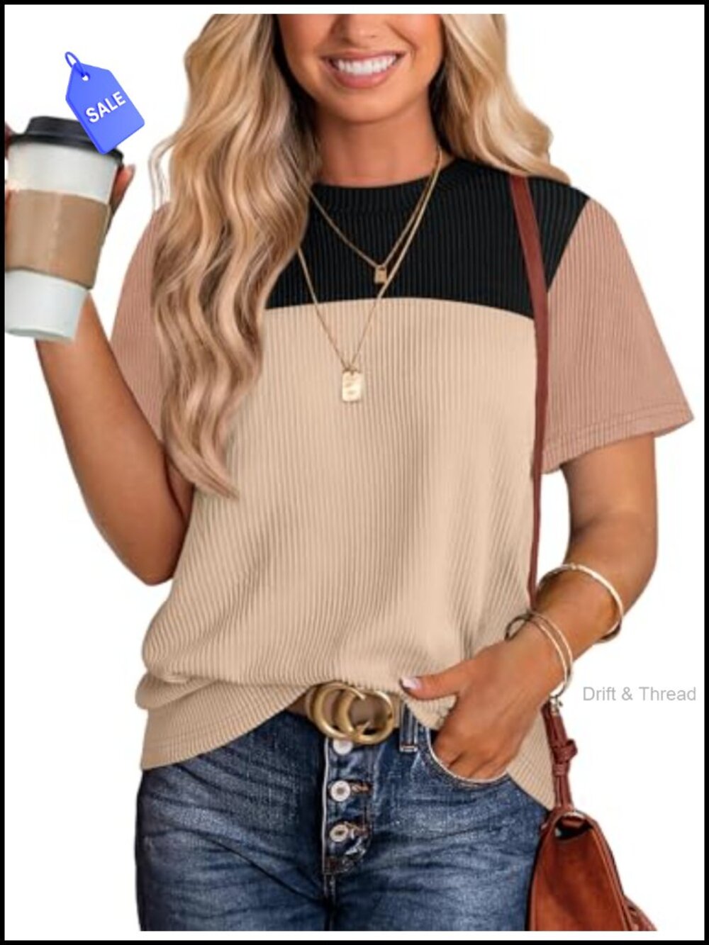 Womens Knit Short Sleeve T-Shirt Loose Fit Crew Neck Casual Summer Top